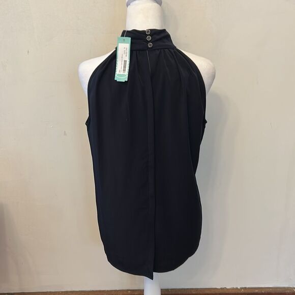 S&D Diya Halter Navy Split Back Blouse Size S New - Picture 5 of 11